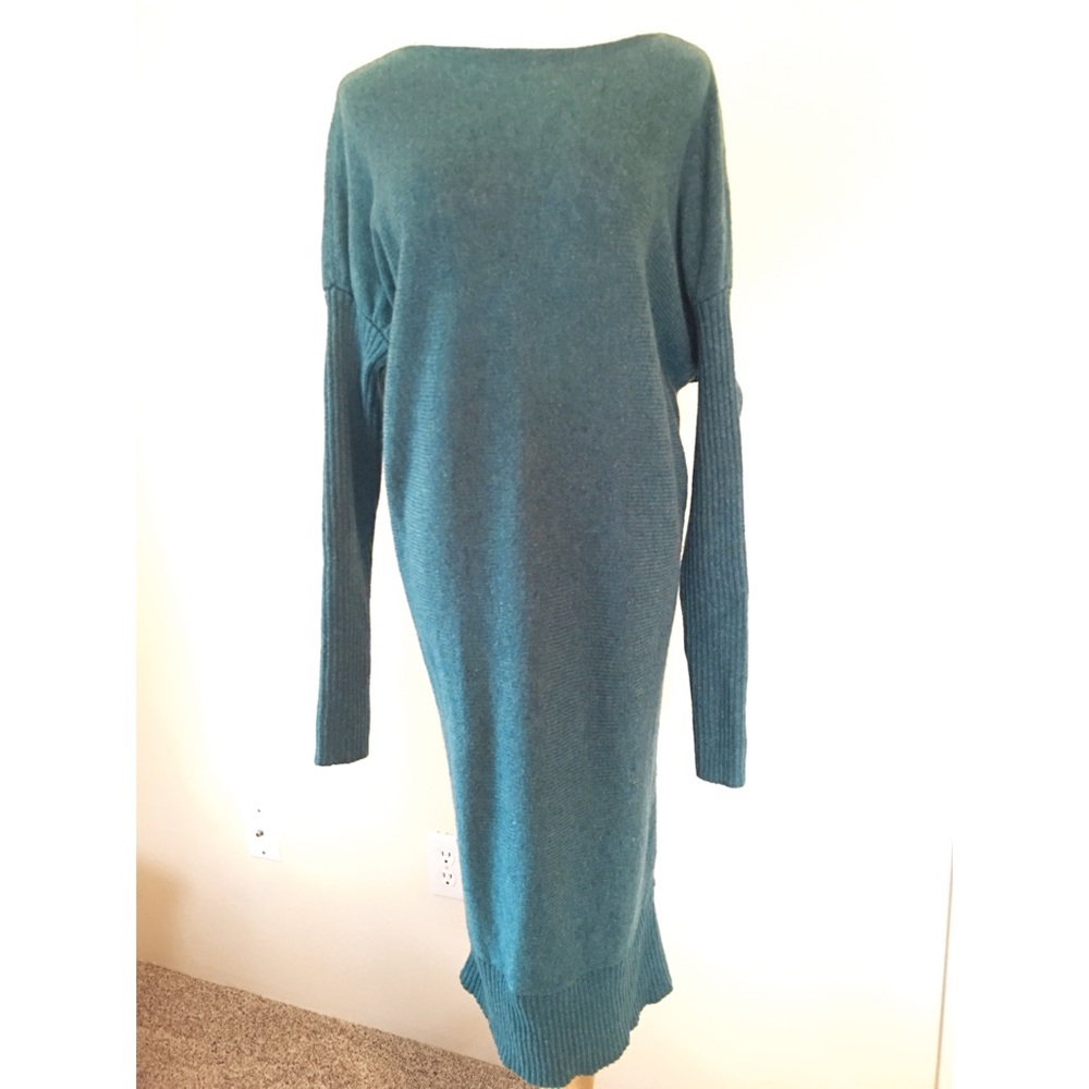 Moda international sweater dress With Ribbed Knit